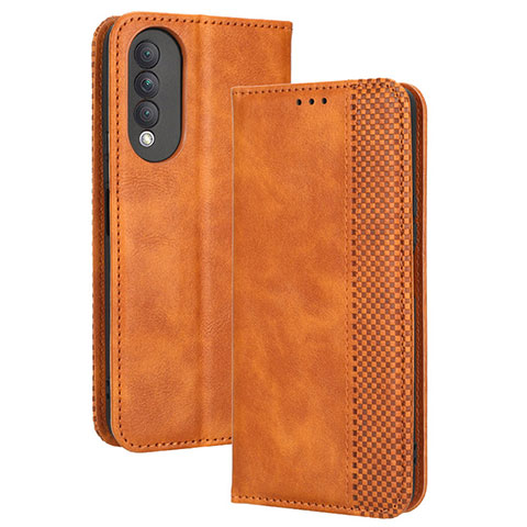 Funda de Cuero Cartera con Soporte Carcasa BY4 para Huawei Nova 10z Marron