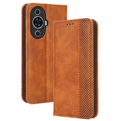 Funda de Cuero Cartera con Soporte Carcasa BY4 para Huawei Nova 11 Pro Marron