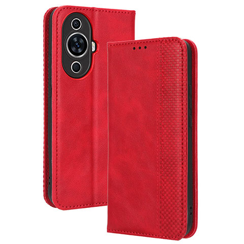 Funda de Cuero Cartera con Soporte Carcasa BY4 para Huawei Nova 11 Pro Rojo