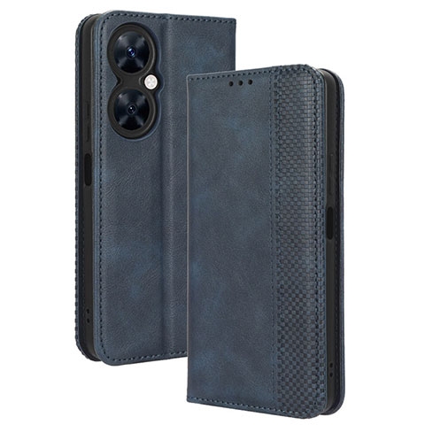 Funda de Cuero Cartera con Soporte Carcasa BY4 para Huawei Nova 11i Azul