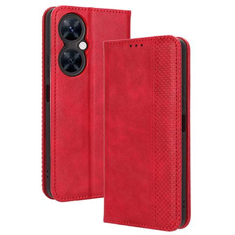 Funda de Cuero Cartera con Soporte Carcasa BY4 para Huawei Nova 11i Rojo