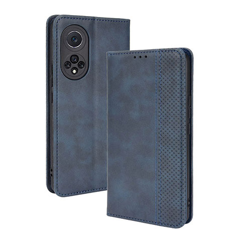 Funda de Cuero Cartera con Soporte Carcasa BY4 para Huawei Nova 9 Pro Azul