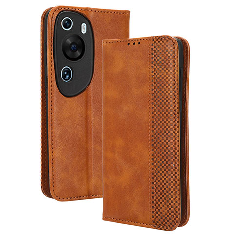 Funda de Cuero Cartera con Soporte Carcasa BY4 para Huawei P60 Art Marron