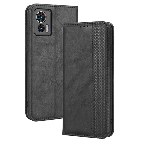 Funda de Cuero Cartera con Soporte Carcasa BY4 para Motorola Moto Edge 30 Lite 5G Negro