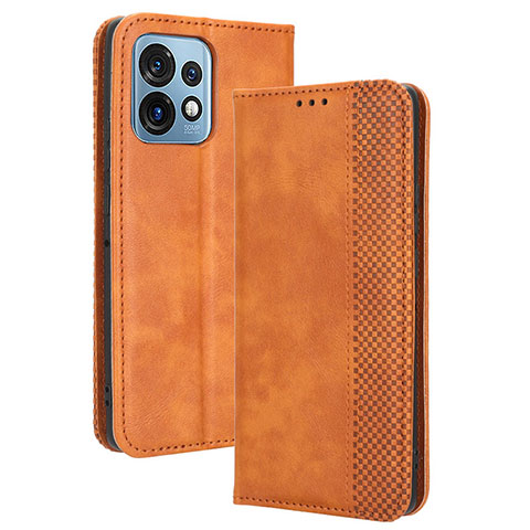 Funda de Cuero Cartera con Soporte Carcasa BY4 para Motorola Moto Edge 40 Pro 5G Marron