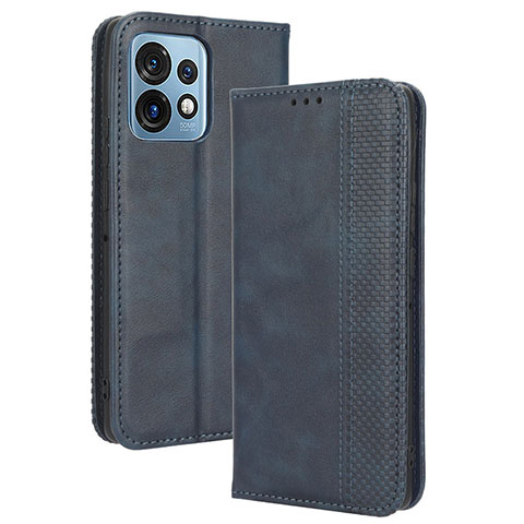 Funda de Cuero Cartera con Soporte Carcasa BY4 para Motorola Moto Edge Plus (2023) 5G Azul