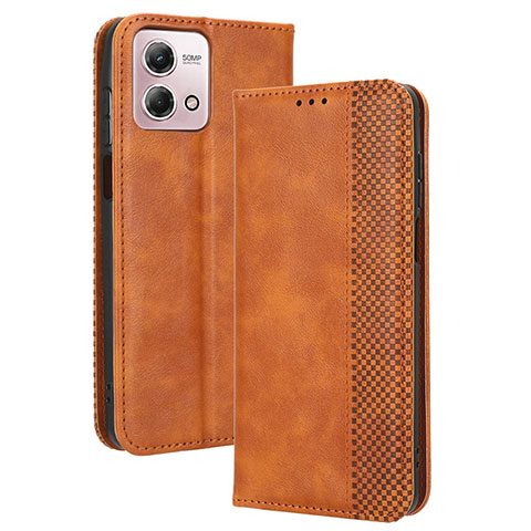 Funda de Cuero Cartera con Soporte Carcasa BY4 para Motorola Moto G Stylus (2023) 4G Marron