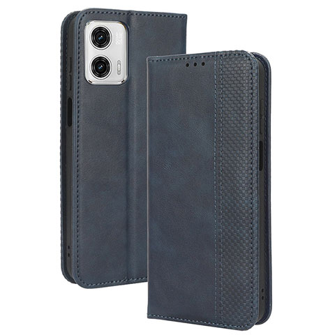 Funda de Cuero Cartera con Soporte Carcasa BY4 para Motorola Moto G53j 5G Azul