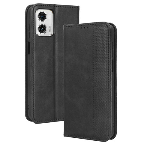 Funda de Cuero Cartera con Soporte Carcasa BY4 para Motorola Moto G53j 5G Negro