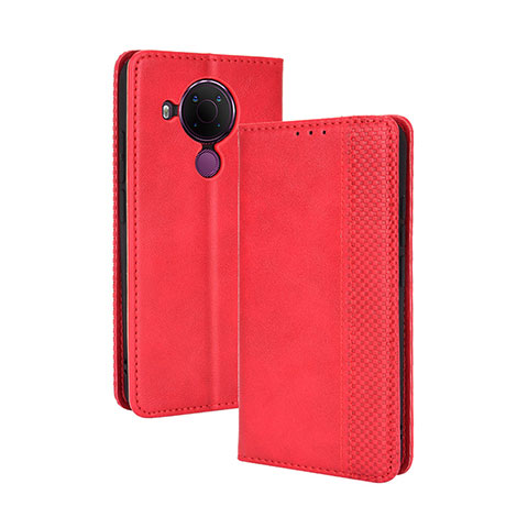 Funda de Cuero Cartera con Soporte Carcasa BY4 para Nokia 5.4 Rojo