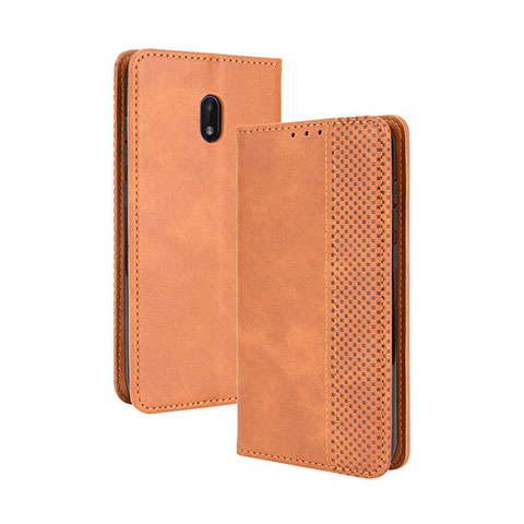 Funda de Cuero Cartera con Soporte Carcasa BY4 para Nokia C01 Plus Marron