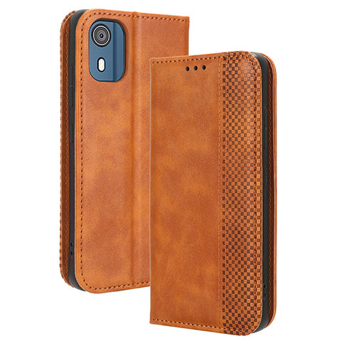 Funda de Cuero Cartera con Soporte Carcasa BY4 para Nokia C02 Marron