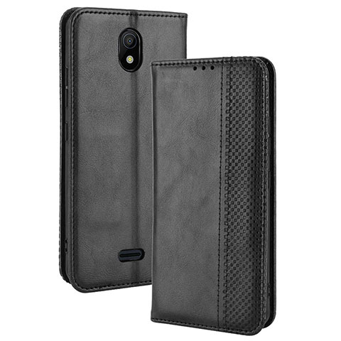 Funda de Cuero Cartera con Soporte Carcasa BY4 para Nokia C100 Negro