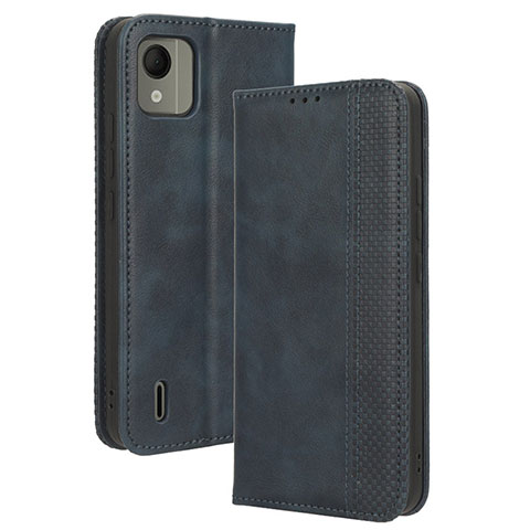 Funda de Cuero Cartera con Soporte Carcasa BY4 para Nokia C110 Azul