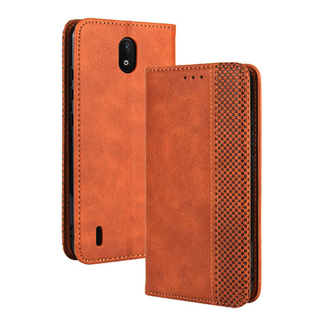 Funda de Cuero Cartera con Soporte Carcasa BY4 para Nokia C2 Marron