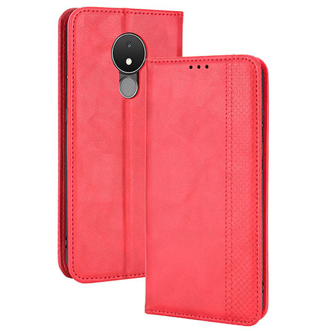 Funda de Cuero Cartera con Soporte Carcasa BY4 para Nokia C21 Rojo