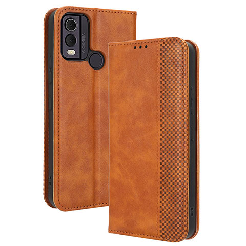 Funda de Cuero Cartera con Soporte Carcasa BY4 para Nokia C22 Marron