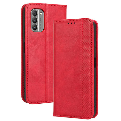 Funda de Cuero Cartera con Soporte Carcasa BY4 para Nokia G400 5G Rojo