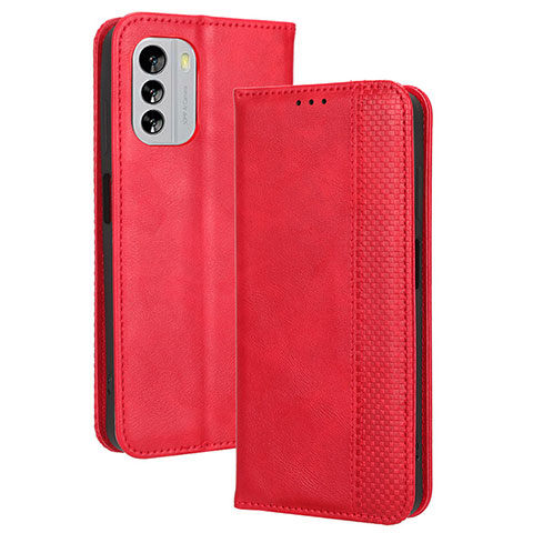 Funda de Cuero Cartera con Soporte Carcasa BY4 para Nokia G60 5G Rojo