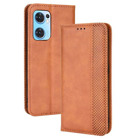 Funda de Cuero Cartera con Soporte Carcasa BY4 para OnePlus Nord CE 2 5G Marron