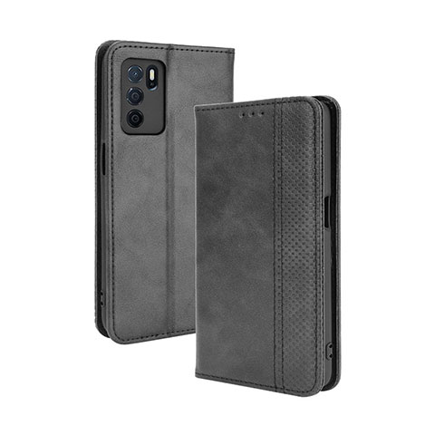 Funda de Cuero Cartera con Soporte Carcasa BY4 para Oppo A16 Negro