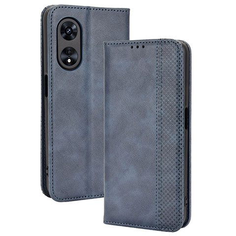 Funda de Cuero Cartera con Soporte Carcasa BY4 para Oppo A18 Azul