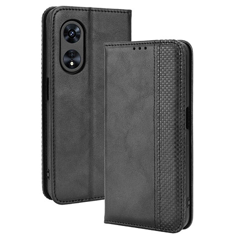 Funda de Cuero Cartera con Soporte Carcasa BY4 para Oppo A18 Negro