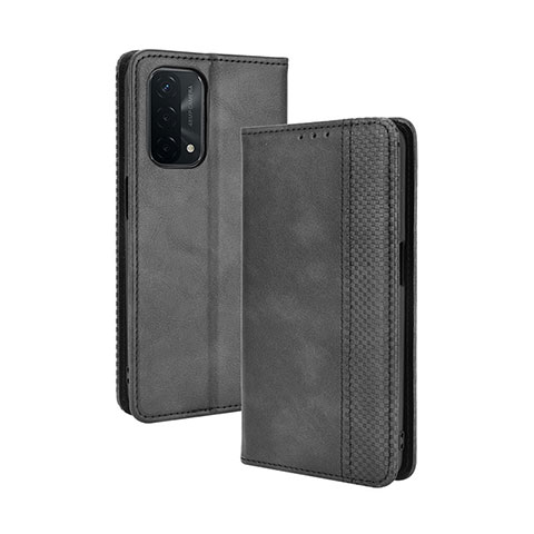 Funda de Cuero Cartera con Soporte Carcasa BY4 para Oppo A54 5G Negro