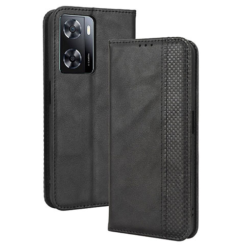 Funda de Cuero Cartera con Soporte Carcasa BY4 para Oppo A57e Negro