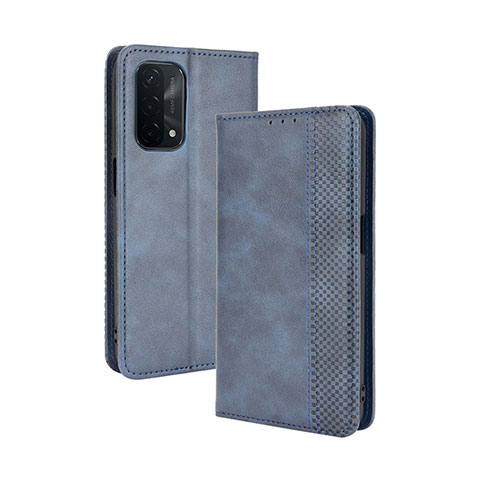 Funda de Cuero Cartera con Soporte Carcasa BY4 para Oppo A93 5G Azul