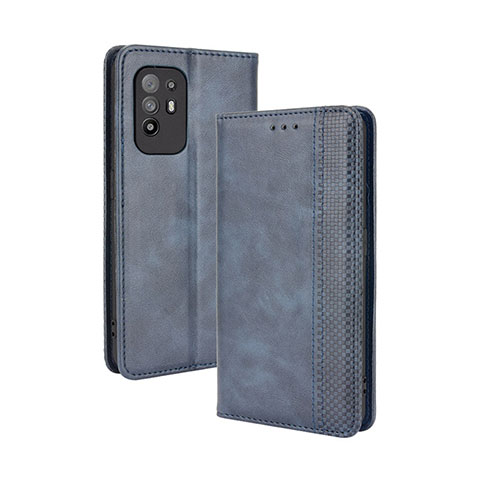 Funda de Cuero Cartera con Soporte Carcasa BY4 para Oppo A95 5G Azul