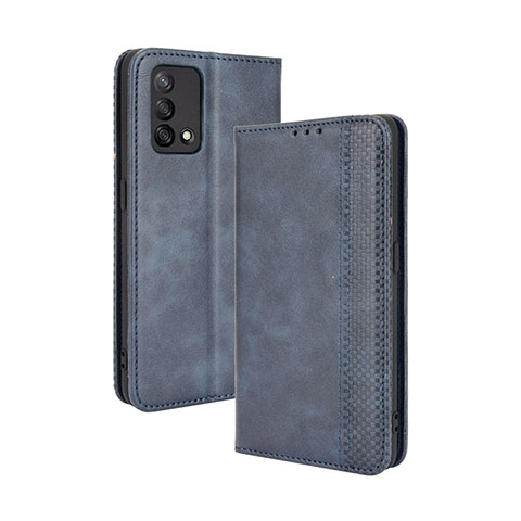 Funda de Cuero Cartera con Soporte Carcasa BY4 para Oppo F19 Azul