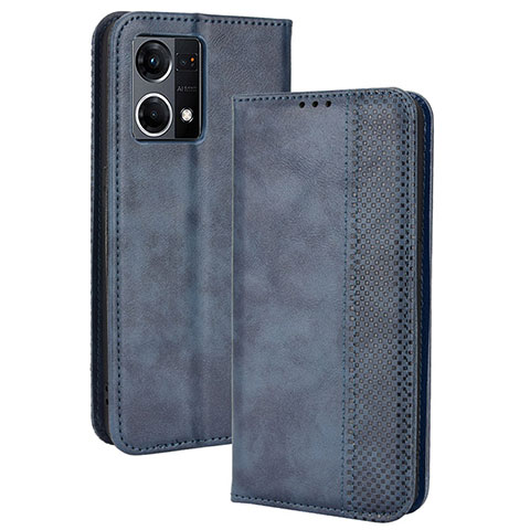 Funda de Cuero Cartera con Soporte Carcasa BY4 para Oppo F21 Pro 4G Azul