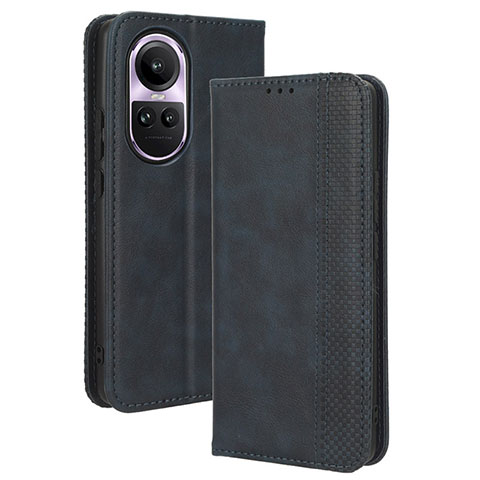 Funda de Cuero Cartera con Soporte Carcasa BY4 para Oppo Reno10 Pro 5G Azul