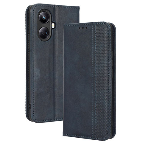 Funda de Cuero Cartera con Soporte Carcasa BY4 para Realme 10 Pro+ Plus 5G Azul