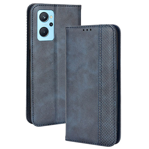 Funda de Cuero Cartera con Soporte Carcasa BY4 para Realme 9i 4G Azul