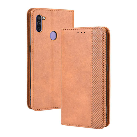 Funda de Cuero Cartera con Soporte Carcasa BY4 para Samsung Galaxy A11 Marron