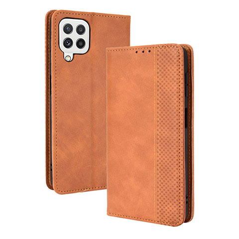 Funda de Cuero Cartera con Soporte Carcasa BY4 para Samsung Galaxy A22 4G Marron