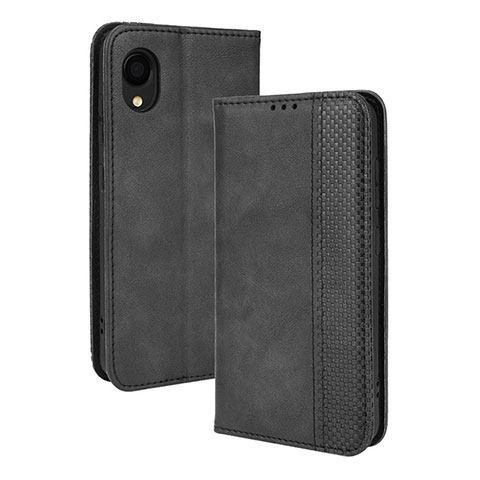 Funda de Cuero Cartera con Soporte Carcasa BY4 para Samsung Galaxy A22 5G SC-56B Negro