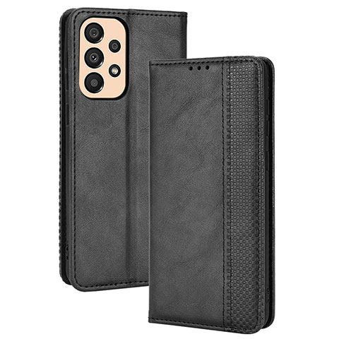 Funda de Cuero Cartera con Soporte Carcasa BY4 para Samsung Galaxy A23 4G Negro