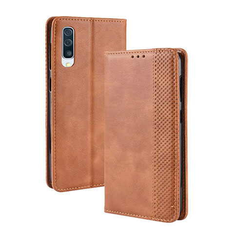 Funda de Cuero Cartera con Soporte Carcasa BY4 para Samsung Galaxy A30S Marron