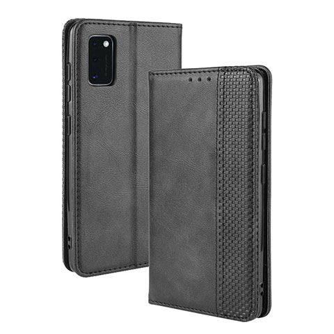 Funda de Cuero Cartera con Soporte Carcasa BY4 para Samsung Galaxy A41 Negro