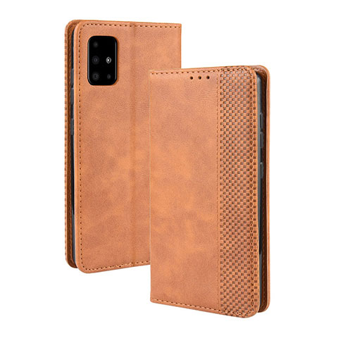 Funda de Cuero Cartera con Soporte Carcasa BY4 para Samsung Galaxy A51 5G Marron