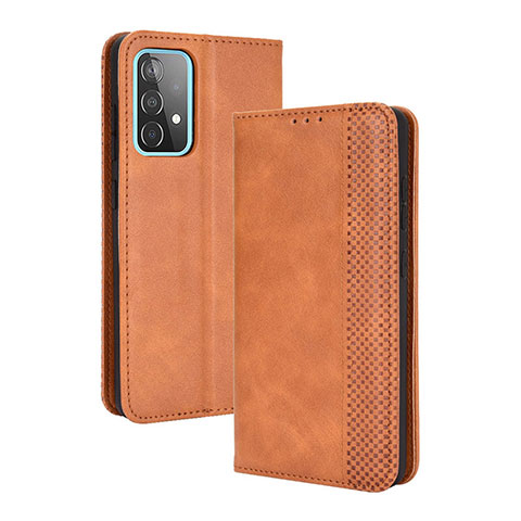 Funda de Cuero Cartera con Soporte Carcasa BY4 para Samsung Galaxy A52 4G Marron