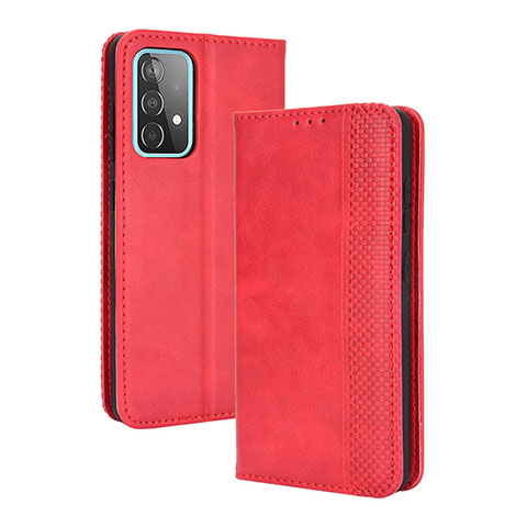 Funda de Cuero Cartera con Soporte Carcasa BY4 para Samsung Galaxy A52 5G Rojo