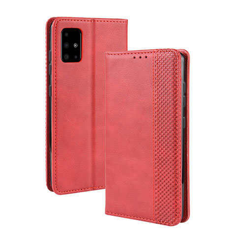 Funda de Cuero Cartera con Soporte Carcasa BY4 para Samsung Galaxy A71 5G Rojo