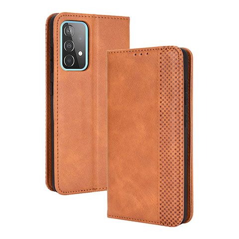 Funda de Cuero Cartera con Soporte Carcasa BY4 para Samsung Galaxy A72 4G Marron