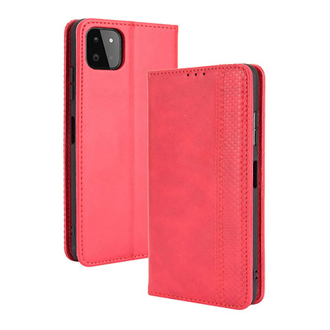 Funda de Cuero Cartera con Soporte Carcasa BY4 para Samsung Galaxy F42 5G Rojo