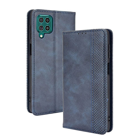 Funda de Cuero Cartera con Soporte Carcasa BY4 para Samsung Galaxy F62 5G Azul