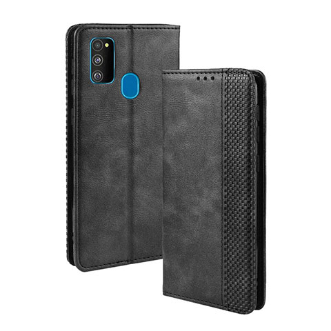 Funda de Cuero Cartera con Soporte Carcasa BY4 para Samsung Galaxy M30s Negro